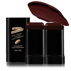 Brown Hair Dye Stick, Portable Hair Dye Comb For Gray Hair Coverage Waterproof and Sweat-Proof Hair Color Stick Color Touch-Up Hair Sticks With Comb for Women & Men 2PCS