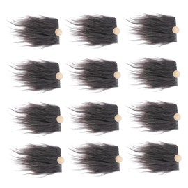 TEHAUX 12 Sets Faux Fur Dwarf Beard DIY Accessories for Gnome Crafts Deep Gray Color for Cosplay Home and Creative Projects