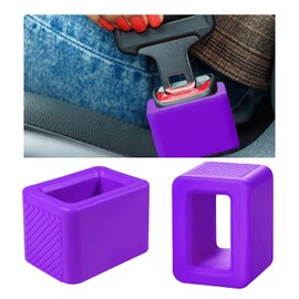 Ohleats 2 PCS Seat Belt Buckle Holder, Silicone Buckle Booster Raises Your Seat Belt for Easy Access, Buckle Cover Makes Receptacle Upright Buckling, Car Accessories for Kids (Purple)
