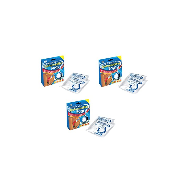 3 x Packs Of Small Space Dehumidifier Bags Moisture Trap