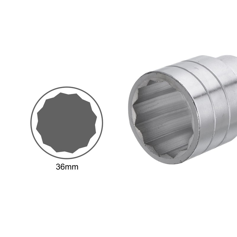 HARFINGTON 36mm 12 Point Shallow Socket 3/4" Drive Standard Metric