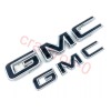 GMC 2pcs Set Front Rear Chrome Black GMC Emblems Fit