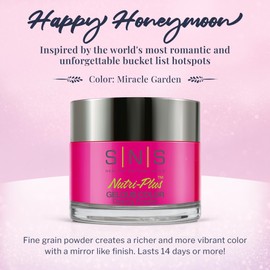SNS Nail Dip Powder, Gelous Color Dipping Powder - Miracle Garden (Pink/Fuchsia, Cream) - Long-Lasting Dip Nail Color Dip Nail Color Lasts 14 Days - Low Odor & No UV Lamp Needed - 1 Oz