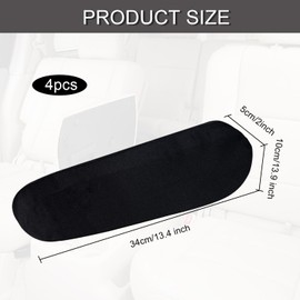 HO-SFSM Pack of 4 Car Chair Armrest Cover, Universal Car Armrest Cover, Car Front Seats, Elastic Armrest Cover for Car, SUV, Truck and Van, Car Seat Accessories (Black)