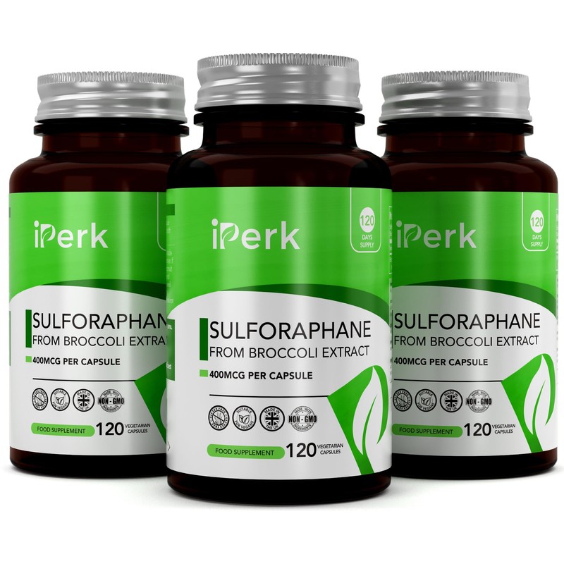 iperk Sulforaphane 400mcg per Capsule from Broccoli Extract | 120