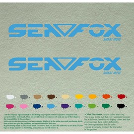 Pair of Seafox Boat Compatible Replacement Restoration Decals Sea Fox Vinyl Stickers Outboard Motor Set of 2 (12", Sky Blue 084)