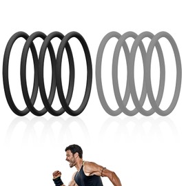 8 Stück Patellabänder, Silikon Patellasehnen Stützgurt für Kniestabilität Elastisch Patella-Knieorthesen für Männer und Frauen Beim Sport Laufen Basketball Wandern Fußball (Schwarz, Grau)