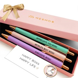 MESMOS 3pk Fancy Ballpoint Pens for Women, Best Boss Lady Gifts for Women, Boss Appreciation Birthday National Day Thank You Gifts
