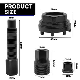 Bicycle Lock Ring Tool, Crank Remover, Bicycle Crank Puller, 42 mm Bicycle Bottom Bracket Tool with 8 Teeth, Crank Puller for Many Bicycle Types, Black