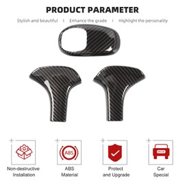 CheroCar Gear Shift Knob Cover Trim Stick Shifter Cap Cover Interior Accessories for 2014-2015 Jeep Grand Cherokee, for 2012-2014 Chrysler 300C,Carbon Fiber Grain…