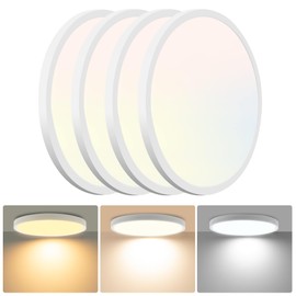 Hlite 4pack 9 Inch Flush Mount LED Ceiling Light Fixture,18W 1800LM Super Slim Light Fixtures Ceiling Mount 3000K/4000K/5000K 3CCT Selectable,Ceiling Light Fixtures for Kitchen,Bedroom (White)