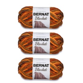 Bernat Blanket Fall Leaves Yarn - 3 Pack of 150g/5.3oz - Polyester - 6 Super Bulky - 108 Yards - Knitting, Crocheting, Crafts & Amigurumi, Chunky Chenille Yarn
