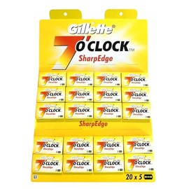 P&G Gillette 7 O Clock 100 Razor Blades, Yellow