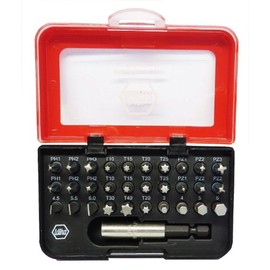 Wiha 79791-07 31-Piece BitBox 79791-07 with bits in Slots - PH - PZ - Hex and Torx with Colour Rings
