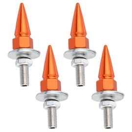 Temzzer Spike Number Plate Screws Car License Plate Bolt Holders Anti-Theft Car Frame Fasteners for Most Motorcycle (Orange)