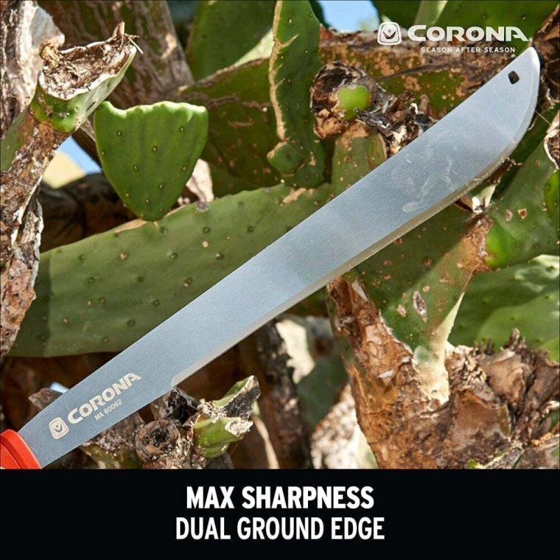 Corona Machete 22In Tempered Steel With Ergonomic Handle