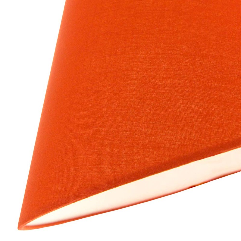 Traditional 12" Vibrant Orange Cotton Coolie Lampshade Suitable for Table