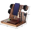 Wooden Phone Docking Station for Men - Engraved Nightstand Organizer,