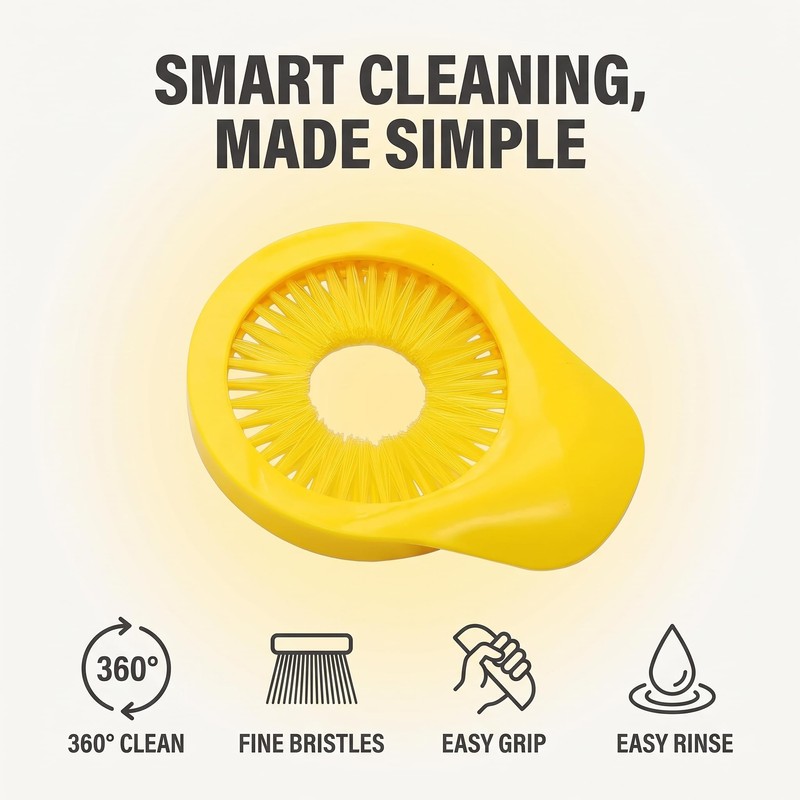 Multifunctional Plastic Corn Silk Remover Brush, Yellow Plastic Bristles, Reusable