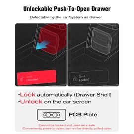 ASZSK Non-Lockable Convenient Push-to-Open Camping Speaker Drawer for Rivian 2022-2025 R1T R1S Lower Console Organizer - Durable ABS Materials - Recognized By The Car System As a Camping Speaker