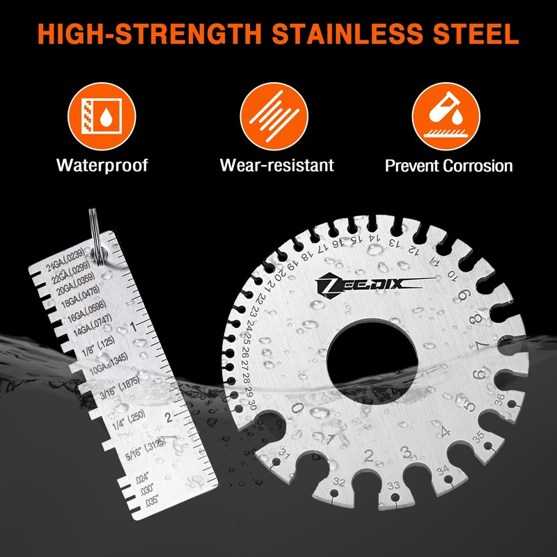 ZeeDix Wire Gauge Measuring Tool (2 Pcs) - Round Dual