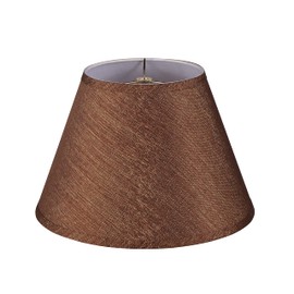 Aspen Creative 32087A, Hardback Empire Transitional Spider Shade, Gold Dark Brown Burlap Texture Fabric, 7" Top x 13" Bottom x 9" Slant