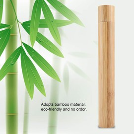 Estuche para cepillos de dientes de bambú ecológico portátil Estuche de viaje tubular protector para cepillos de dientes