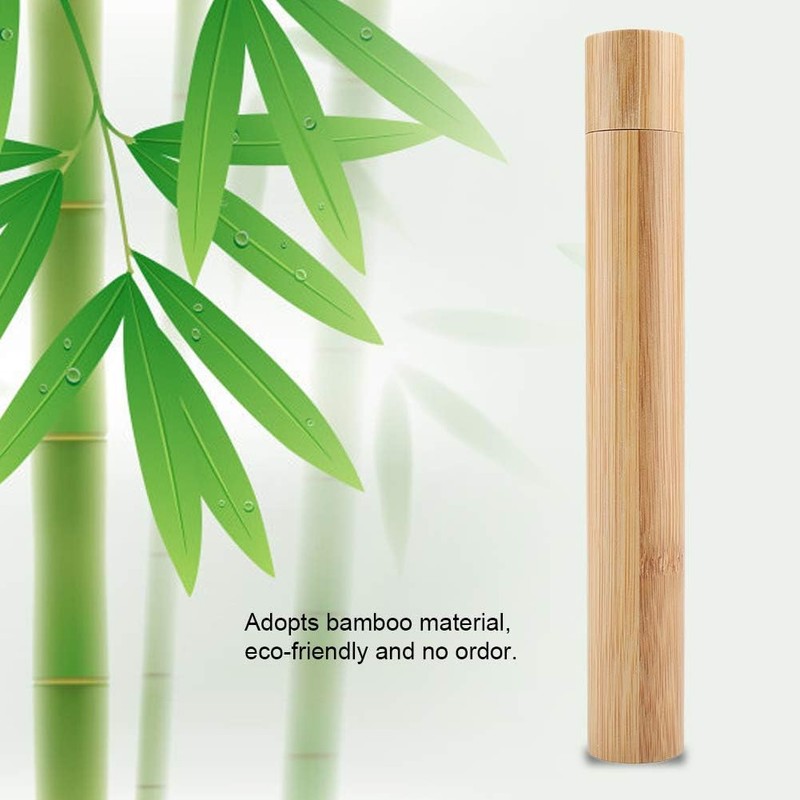 Estuche para cepillos de dientes de bambú ecológico portátil Estuche