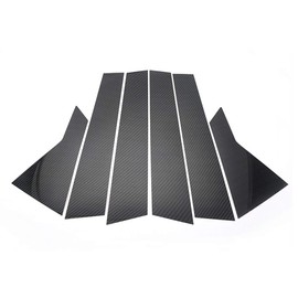 BOLTRY Automobile Carbon Fiber Print Chrome Door Window Pillar Post Trim 6Pcs Protector Cover for Honda CRV 2017 2018 2019 2020 2021 2022