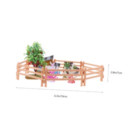 Operitacx 1 Set Farm Model Ornaments Miniature Plants Fencing Accessories Playset Farm Miniature Mini Trees Model Fruit Tree Model PVC Material Toy Farmhouse Model Farm Scene Model