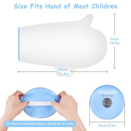 AOOWU Child Waterproof Cast Cover Hand, Cast Cover Hand Waterproof for Shower, Plaster Hand Sleeve Dressing Protector, Reusable Cast Protectors for Wrist, Finger, Wound