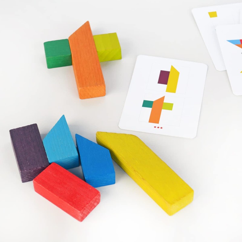 Igroteco, Tangram puzzles, puzzle with 7 building blocks and 10
