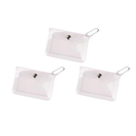 SquarezhenBo 3 Pcs Clear Womens Transparent Card Holder Wallet Small Coin Purse Keychain Mini Change Pouch Credit Card Case Coin Purses and Pouches Wallets, Card Cases Money Organizers