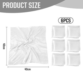 6 White Cloth Napkins, Satin Cloth Napkins, Table Decoration, Reusable Cloth Napkins, Suitable For Restaurants, Weddings, Parties