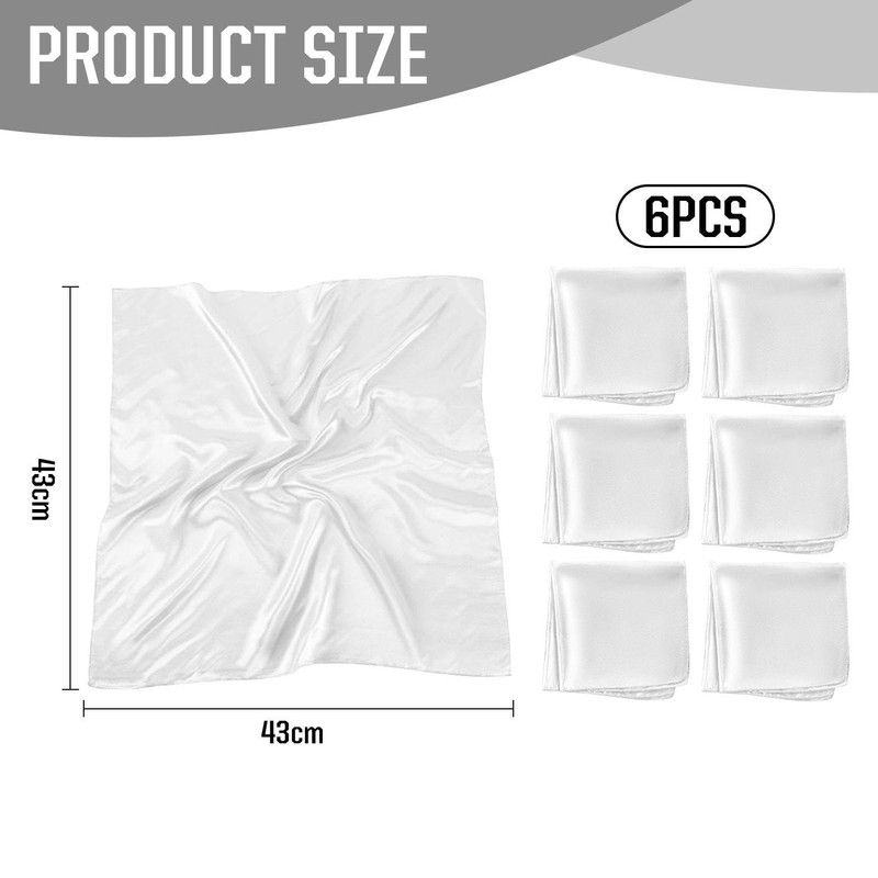 6 White Cloth Napkins, Satin Cloth Napkins, Table Decoration, Reusable