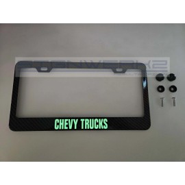 SIGNWERKZ Glowing Chevy Trucks Carbon Fiber Printed Stainless Steel license Plate Frame