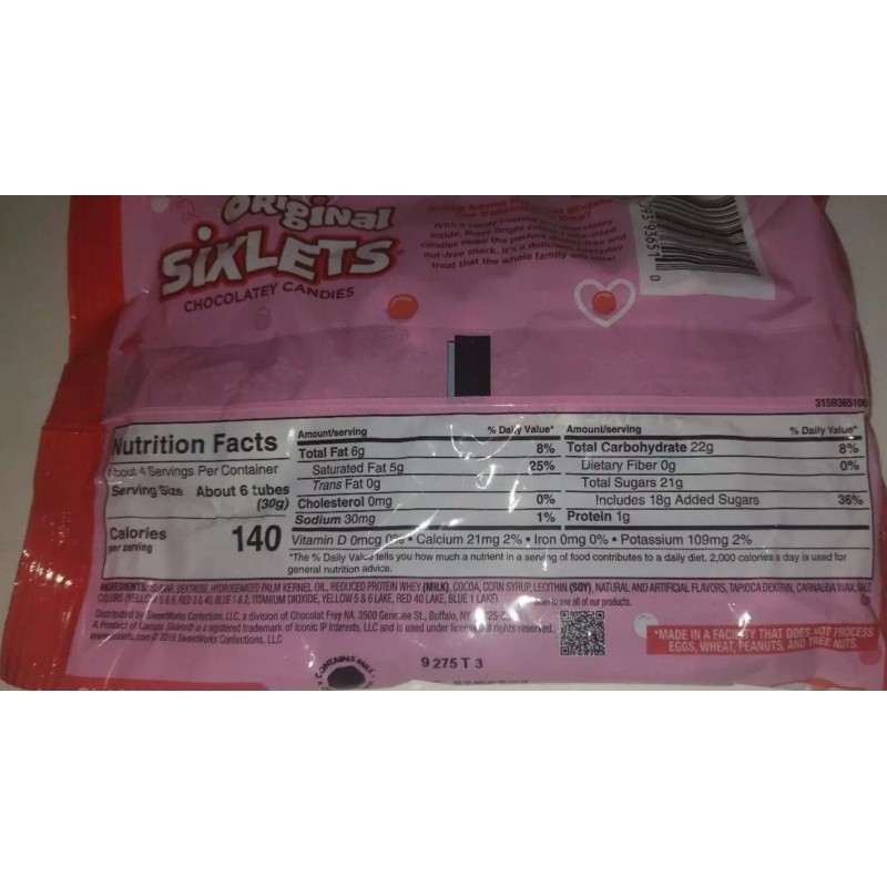 Sixlets Candy Valentines Day Candy 1ea Pack Of 25-New-SHIPS N