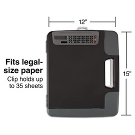 Staples 1671416 Portable Clipboard with Calculator HVY Duty Black 14 3/8 X 12 X 1 5/8