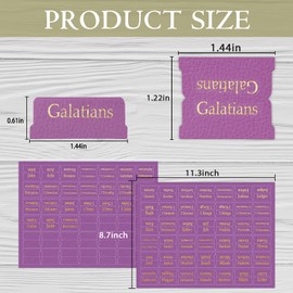 Purple Leather Bible Tabs, Laminated Bible Tabs for Women Study Bible, Easy to Read and Apply 84 Bible Index Book Tabs in Total (66 Bible Tabs Old and New Testament 18 Blank Tabs) Gold Foil Lettering