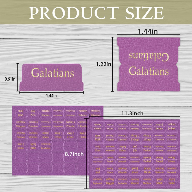 Purple Leather Bible Tabs, Laminated Bible Tabs for Women Study