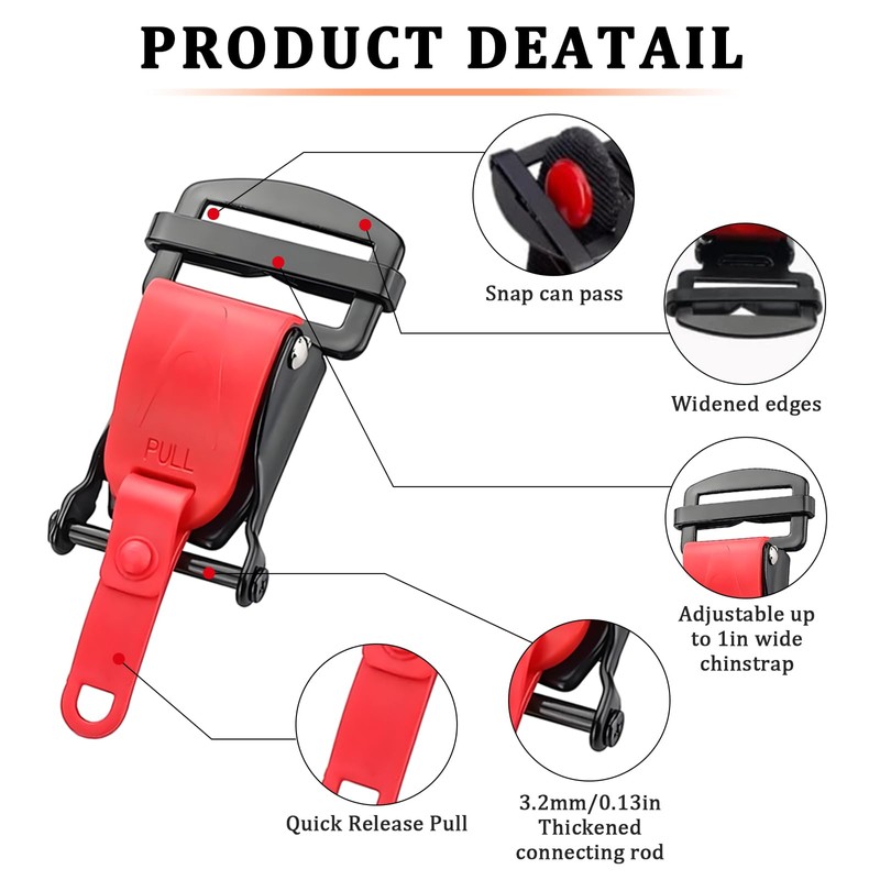 Helmet Quick Release Buckle Kit - Motorcycle Helmet Chin Strap