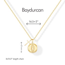 Baydurcan Virgin Mary Necklace Cross Pendant Virgen De Guadalupe Necklace for Women Christian Jewelry (Virgin Mary)