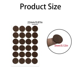 144 Pcs 3mm Thick Brown Felt Pads - Premium Floor Protectors for Hardwood/Tile, 0.9" (23mm) Self-Adhesive Furniture Pads, Anti-Scratch & Silent Gliding