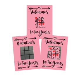 Red Heart Tic-Tac-Toe Scratch Off Valentine's Day Kit of 25 Cards 3x4 My Scratch Offs