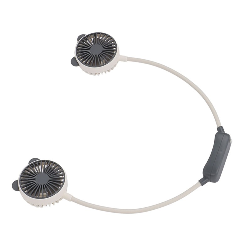 Portable Neck Fan Dual Head Bendable Wearable USB Rechargeable Hand
