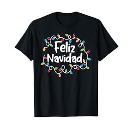 Feliz Navidad Merry Christmas Xmas Lights Family Pajamas T-Shirt