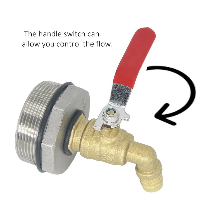 2" Water Drum Faucet Spigot 3/4" Brass Barrel Faucet for