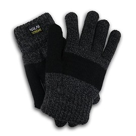 Women's Insulated Gloves Knit Winter Gloves Thermal Insulation Warm (Black)