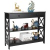 Segawe 3-Tier Console Table with Drawer and Open Storage Shelf