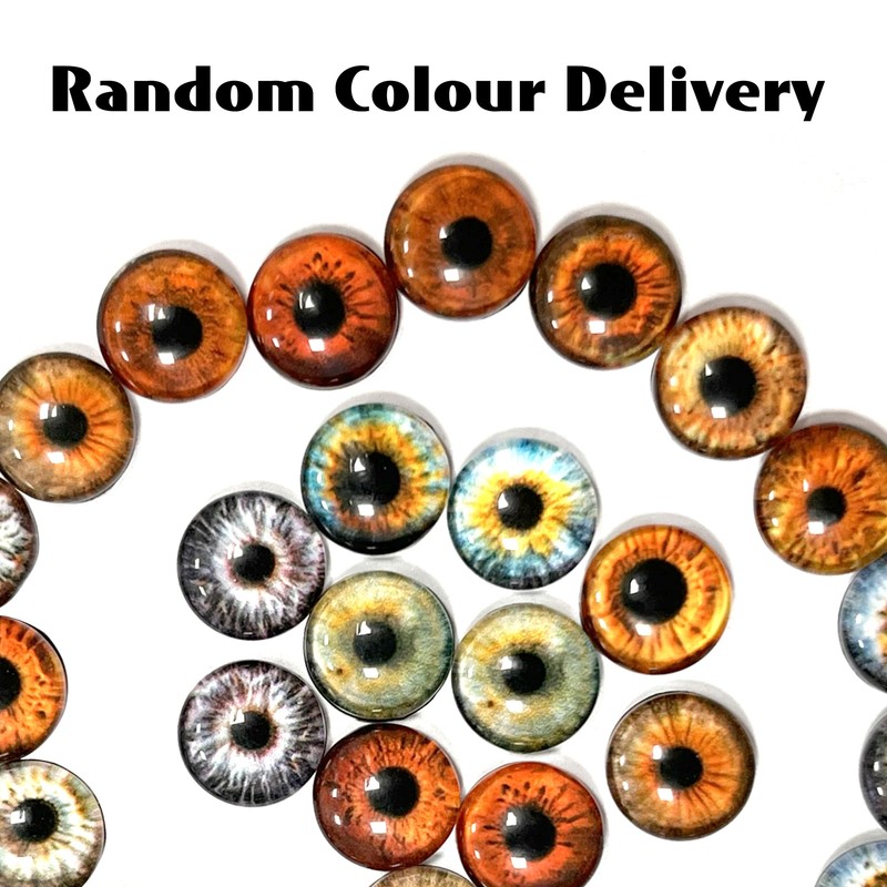30PCS Craft Eyes Round Design for DIY Projects, Glass Eyes